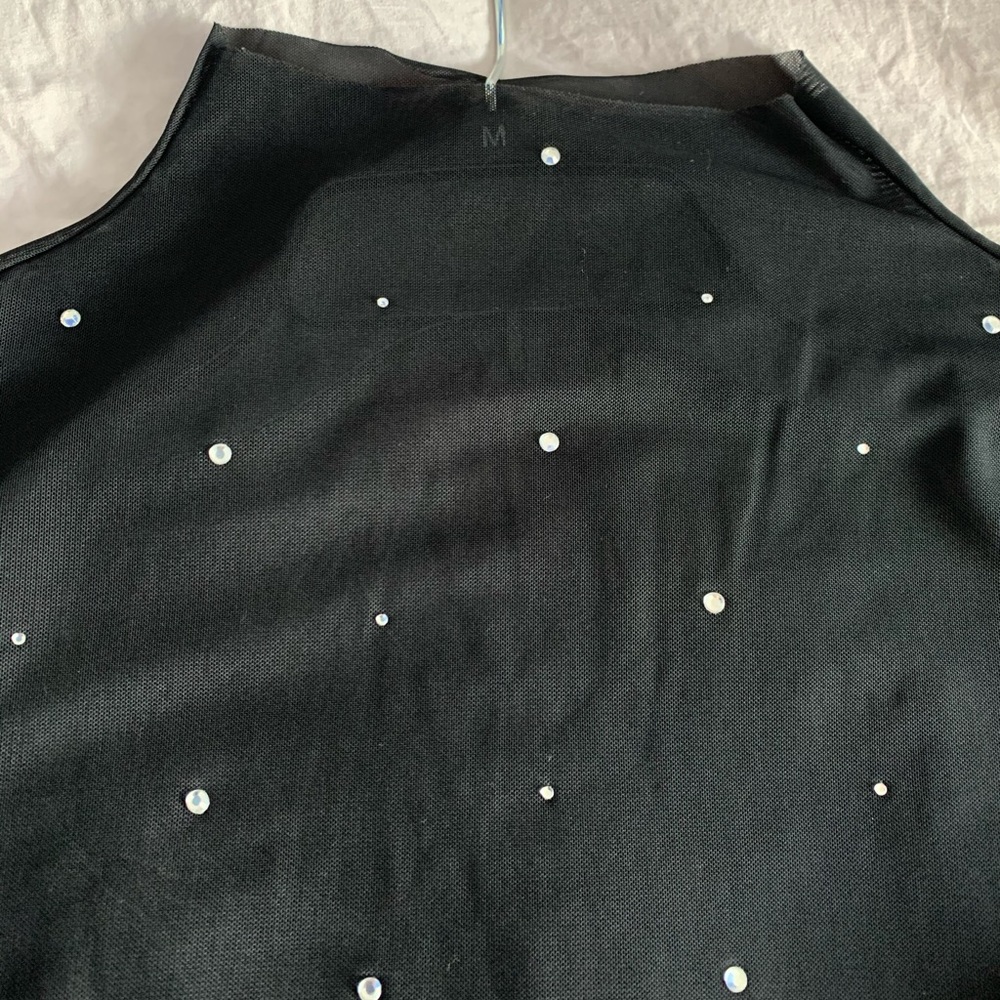 Sheer long sleeve see-through top